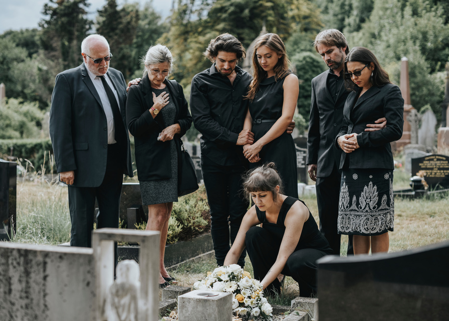 funeral service in cemetery