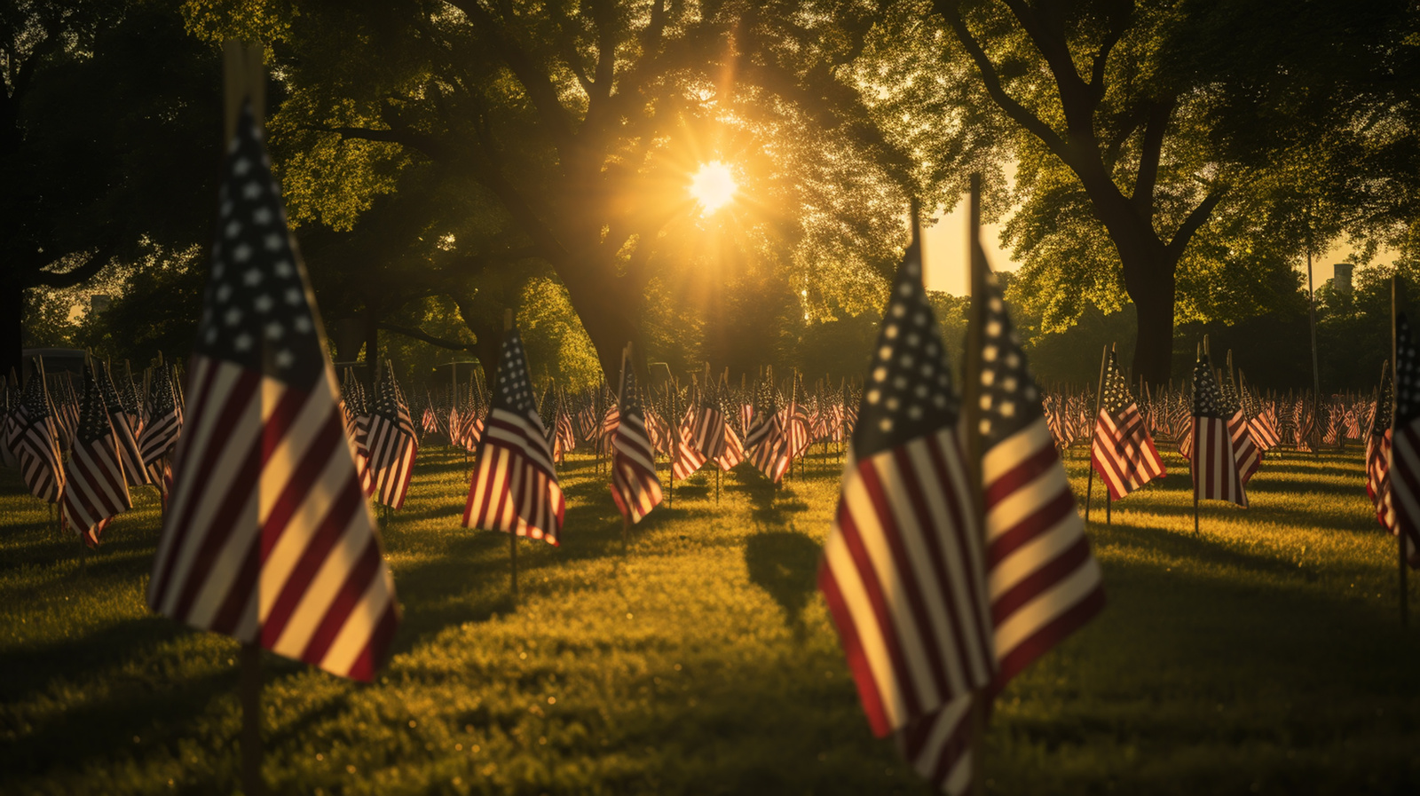 american flag on cemetery